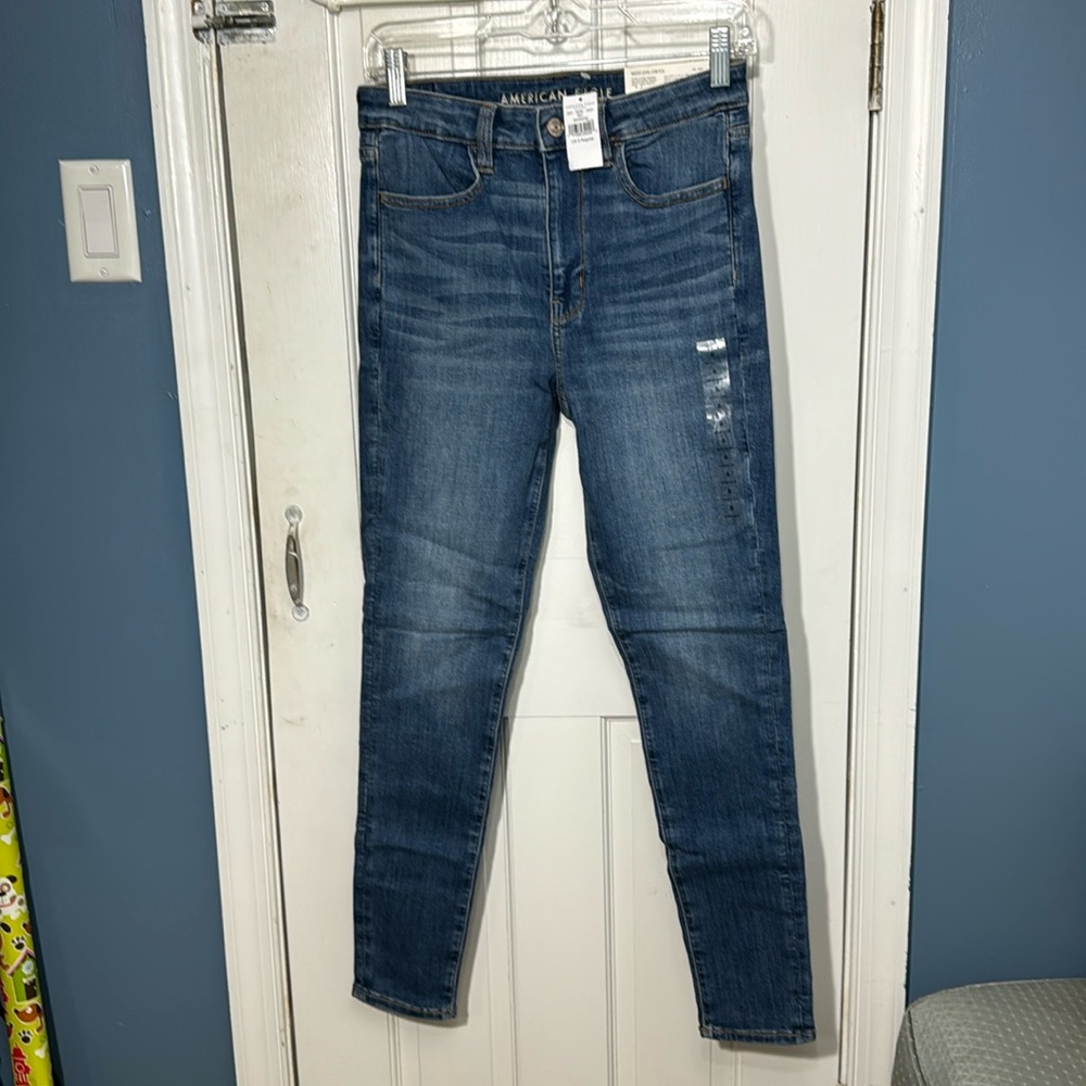 AMERICAN EAGLE NEXT LEVEL STRETCH SUPER HI-RISE JEGGING JEANS NEW W/ TAGS SIZE 6
